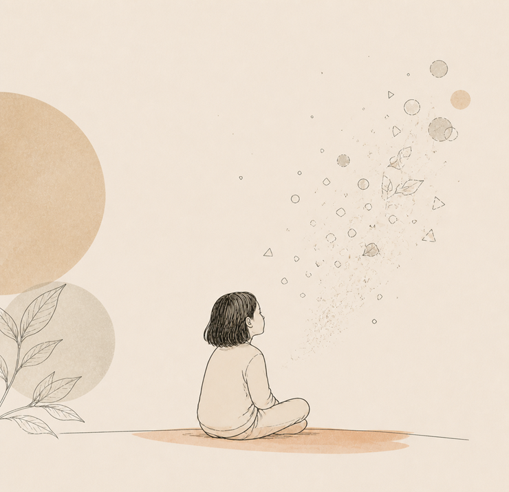 One child sitting and thinking